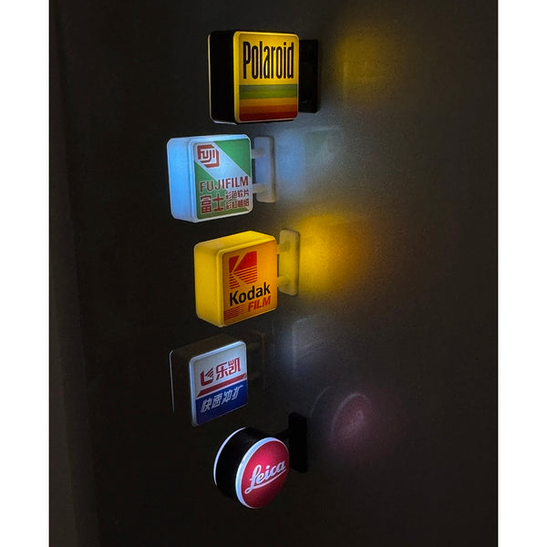 Film-themed retro refrigerator magnets with warm and cold lights
